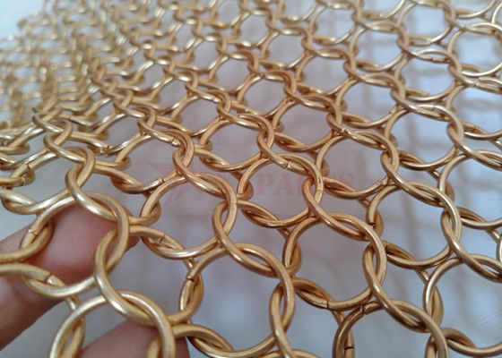 Χρυσό ύφασμα 1.5x15mm πλέγματος Chainmail χρώματος για το χώρισμα δωματίων