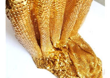 4mm Χρυσό χρώμα Αλουμίνιο Sequin μεταλλικό πλέγμα για διακόσμηση ξενοδοχείων