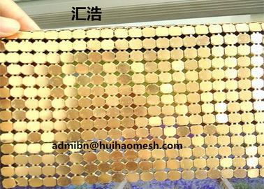 4mm Χρυσό χρώμα Αλουμίνιο Sequin μεταλλικό πλέγμα για διακόσμηση ξενοδοχείων
