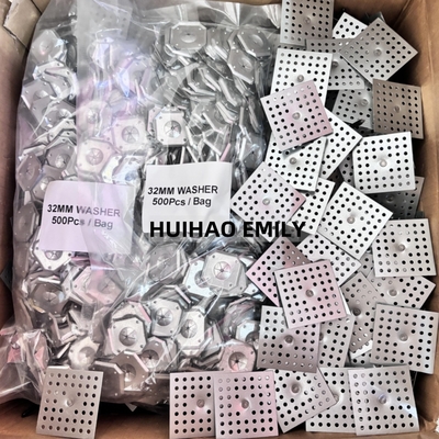 32mm Τετραγωνικό Γαλβανισμένο Χάλυβα Αυτοκλείδωτο Πλυντήριο Επισκευής 2.7mm Σφραγίδες Μόνωσης
