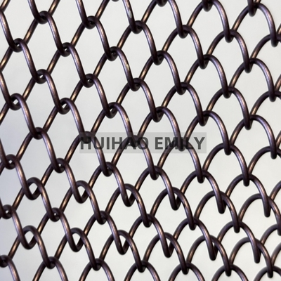 0.8mmx8mm Αλουμινίου κράμα μεταλλικό περιτύλιγμα περιτύλιγμα εύκαμπτο μεταλλικό δίχτυ κουρτίνα