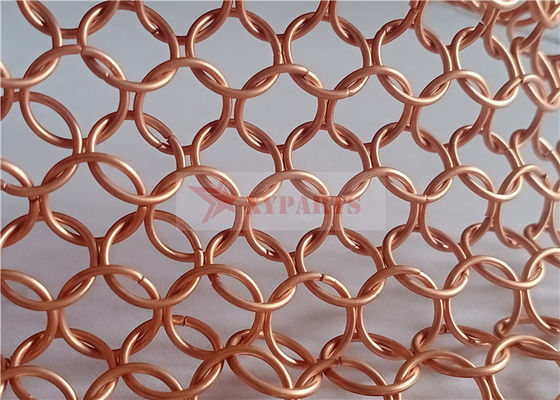 1,2x10mm χάλκινο ύφασμα Chainmail για αρχιτεκτονική διακόσμηση και μεταλλικό πλέγμα