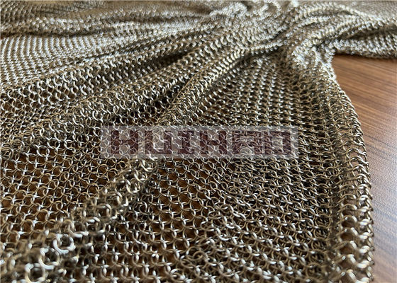 7 mm και 12 mm Χρυσό χρώμα ηλεκτροπλασμένη ατσάλινη δαχτυλίδι πλέγμα κουρτίνα σε συγκολλημένα και μη συγκολλημένα είδη για διακόσμηση χώρου